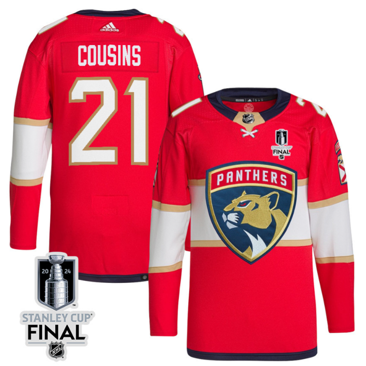 Nick Cousins 21 Florida Panthers 2024 STANLEY CUP Final Home Breakaway Jersey Men, Red