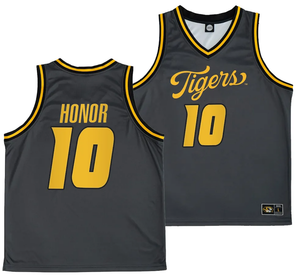Nick Honor Jersey #10 Missouri Tigers Anthracite Alternate Script College Basketball