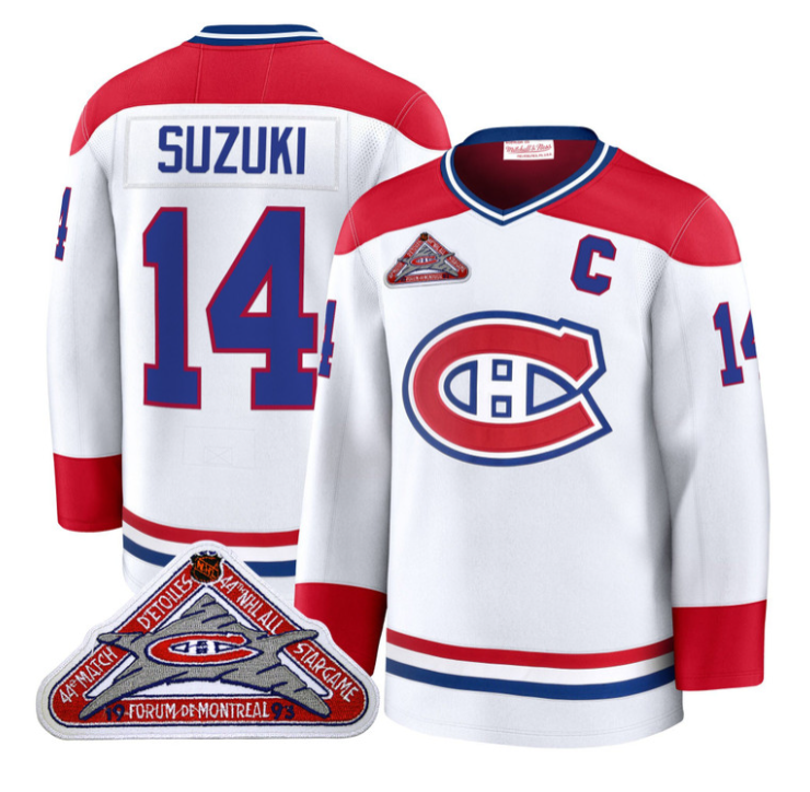 Nick Suzuki Jersey #14 Montreal Canadiens Timeless Premium Stitched 1992 Blue Line
