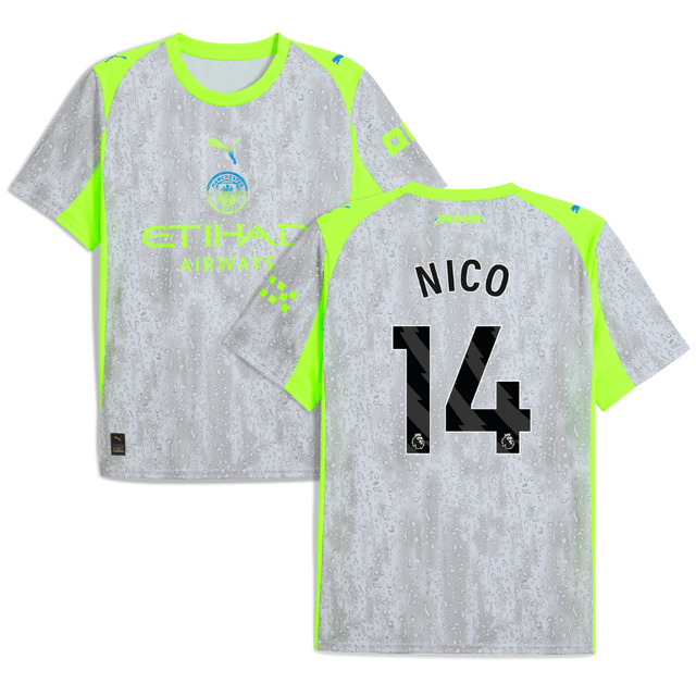 Nico Gonzalez 14 Manchester City 2025-26 Third Men Jersey – Gray