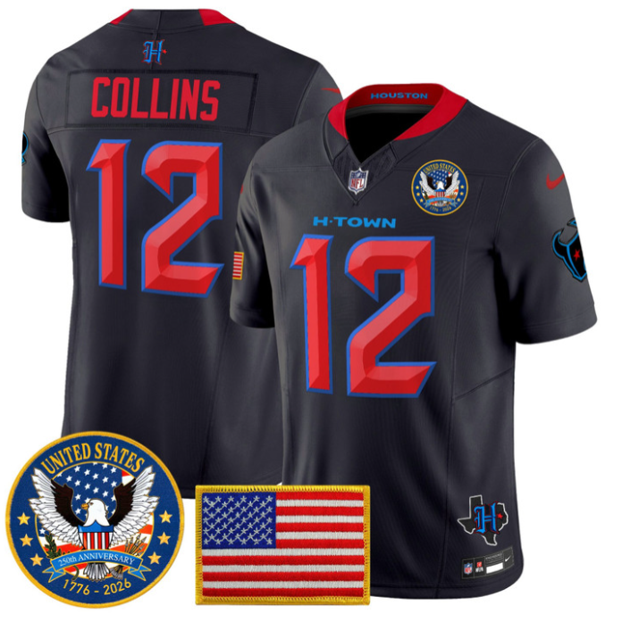 Nico Collins Jersey #12 United States 250th Anniversary Stitched