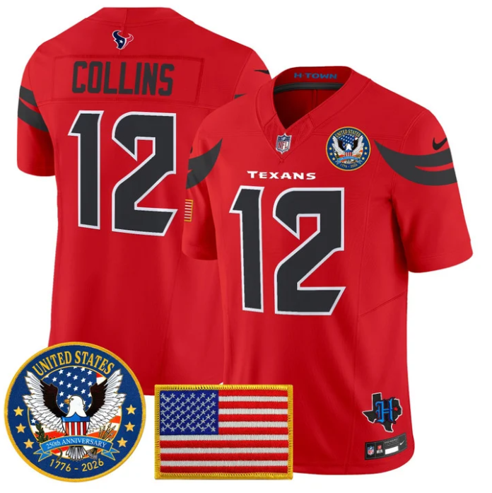 Nico Collins Jersey #12 United States 250th Anniversary Stitched
