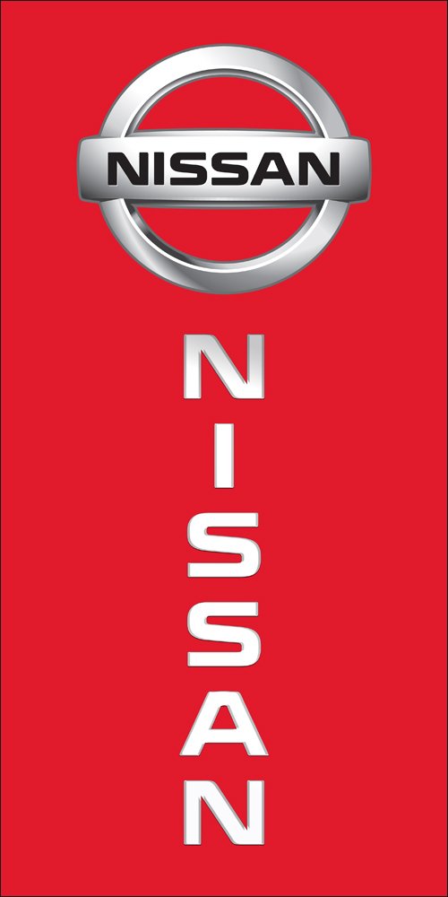 Nissan Car Flag Red Vertical 3X5 Ft Polyester Banner USA 90x150cm