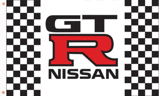 Nissan GTR Flag Black White 3X5 Ft Polyester Banner USA 90x150cm