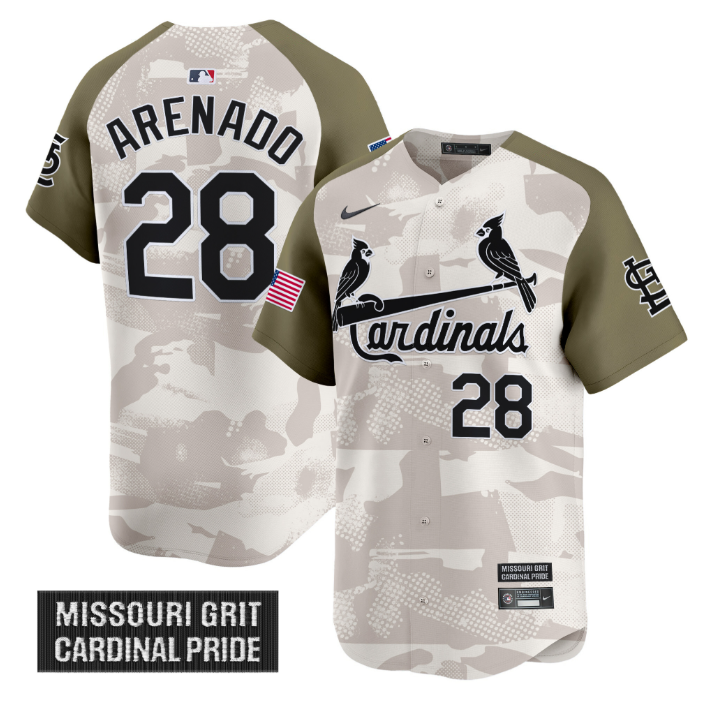 Nolan Arenado Jersey #28 St. Louis Cardinals 2025 Armed Forces Day Vapor Stitched Alternate