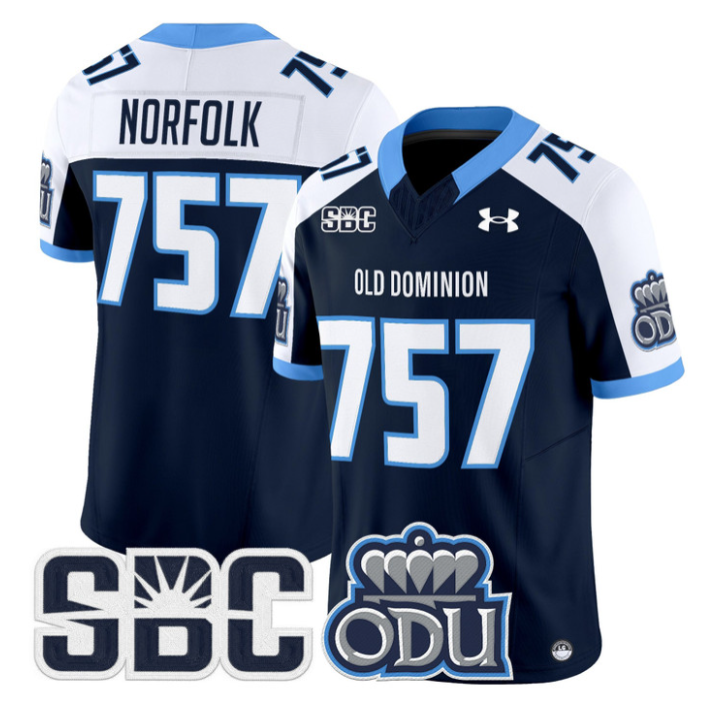 Norfolk Jersey #757 Old Dominion Monarchs 2025 Vapor Limited Stitched Navy Alter