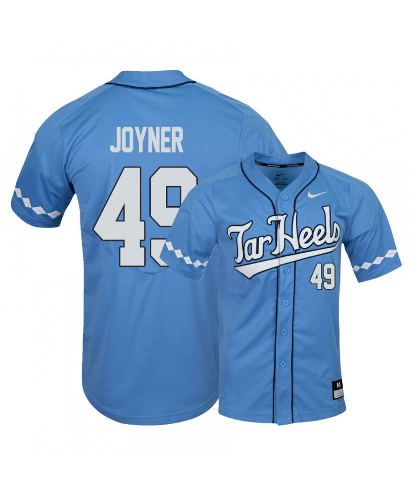 North Carolina Tar Heels 49 Chris Joyner Blue Elite Baseball Jersey