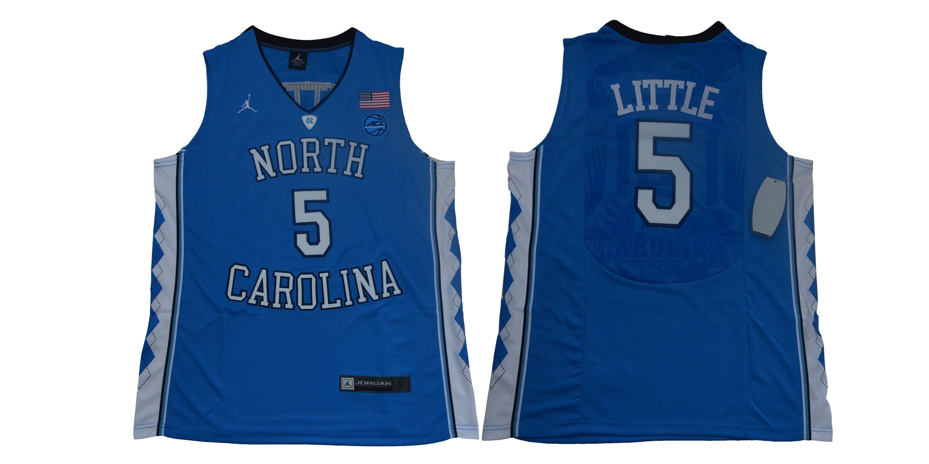 North Carolina Tar Heels #5 Little NCAA Basketball Jersey Blue