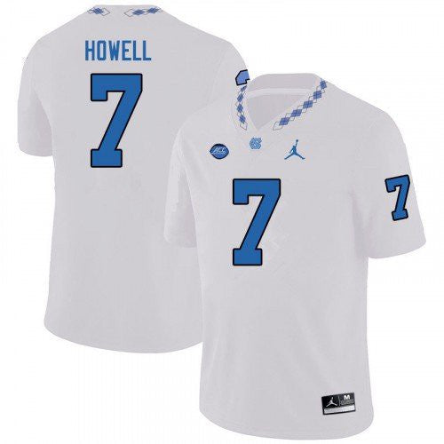 North Carolina Tar Heels #7 Sam Howell College Football Jersey White