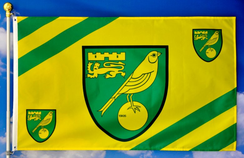 Norwich City Football Club Flag 3x5ft Banner Polyester