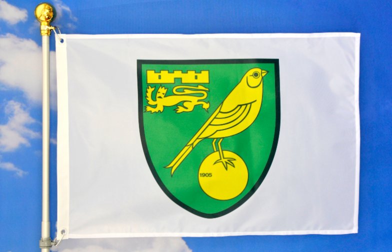 Norwich City Football Club Flag White 3x5ft Banner Polyester