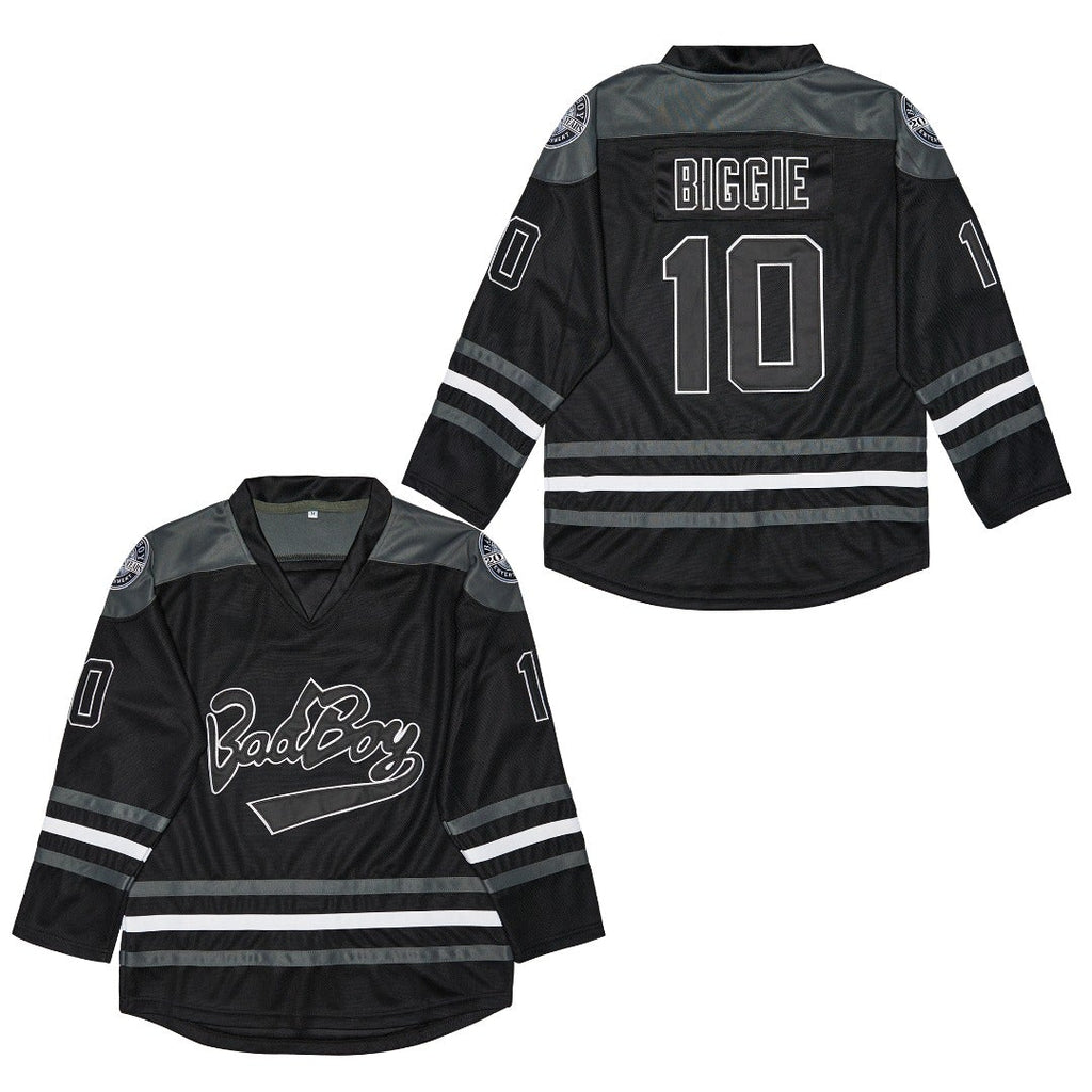 Notorious BIG Biggie Small #10 Bad Boy Hockey Black Jersey