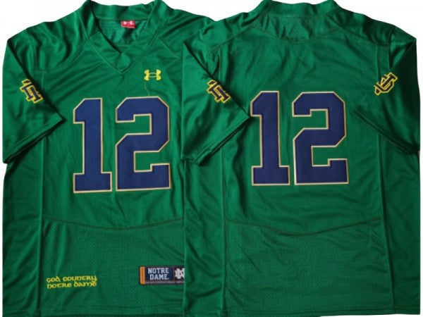 Notre Dame Fighting Irish #12 Green College Football Jersey (Copy)