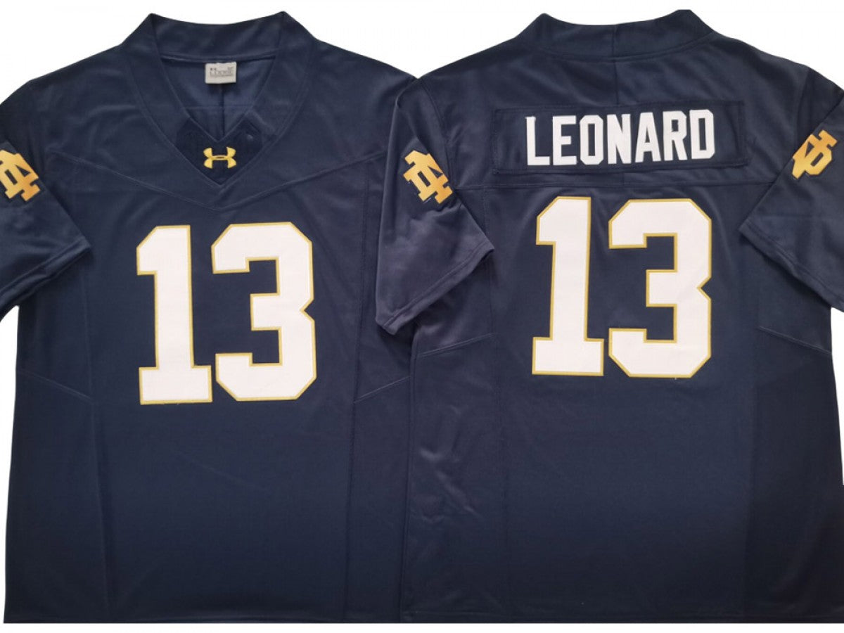 Notre Dame Fighting Irish #13 Riley Leonard Navy, Gold Vapor F.U.S.E. Limited Jersey