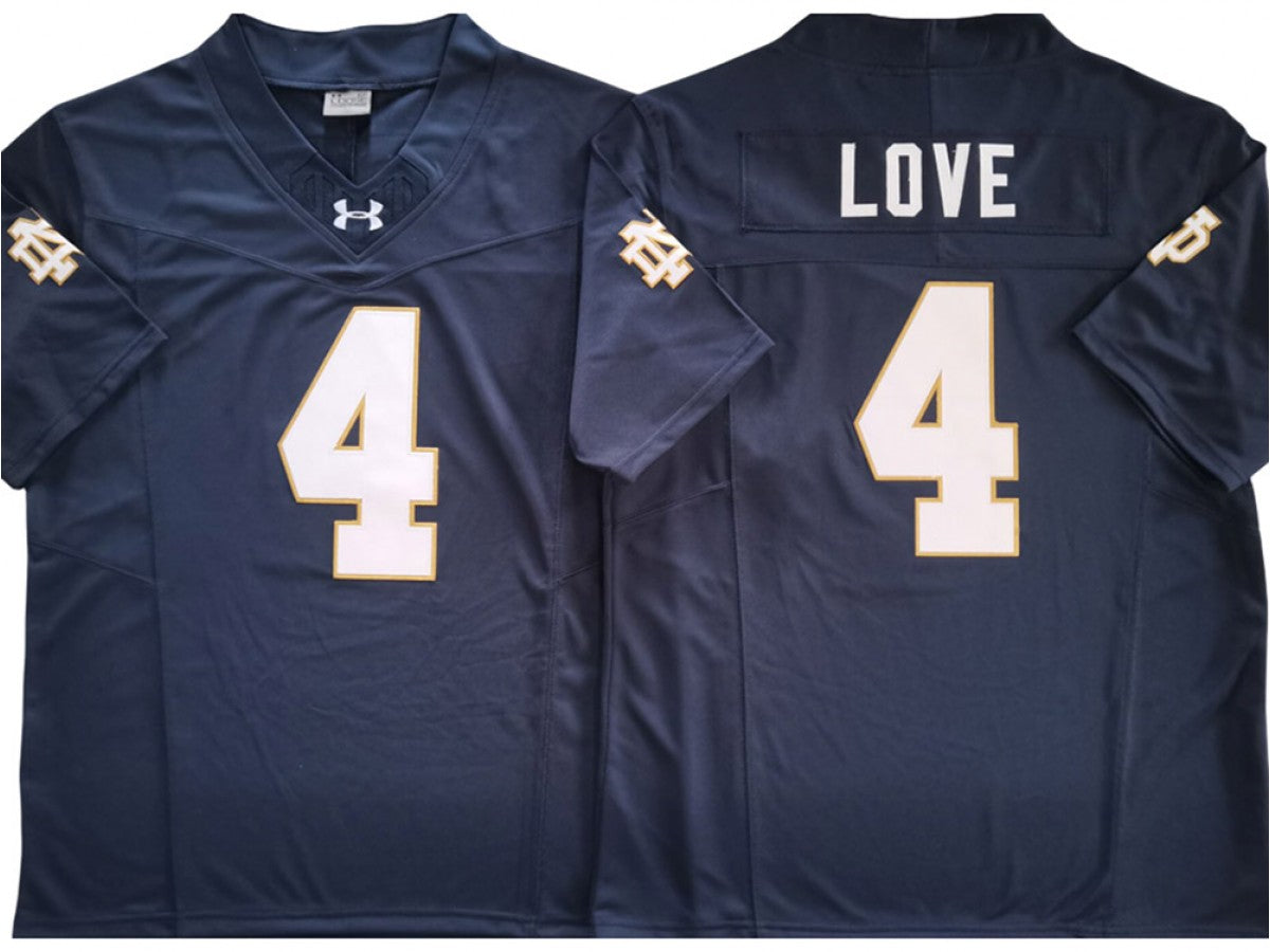 Notre Dame Fighting Irish #4 Jeremiyah Love Navy, Gold Vapor F.U.S.E. Limited Jersey