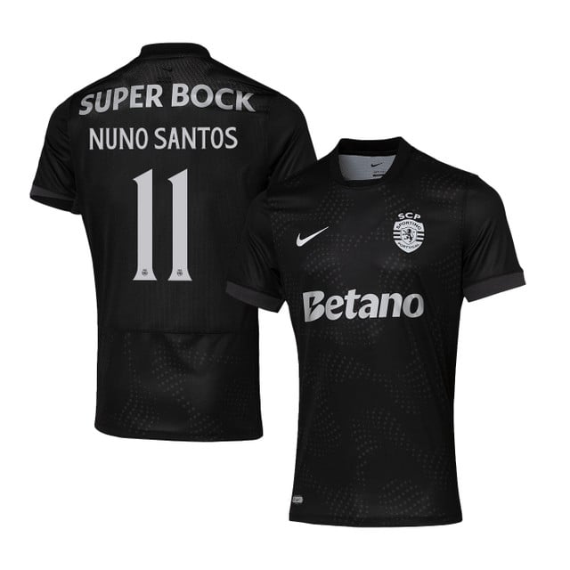 Nuno Santos 11 Sporting CP 2025-26 Away Match Jersey – Black