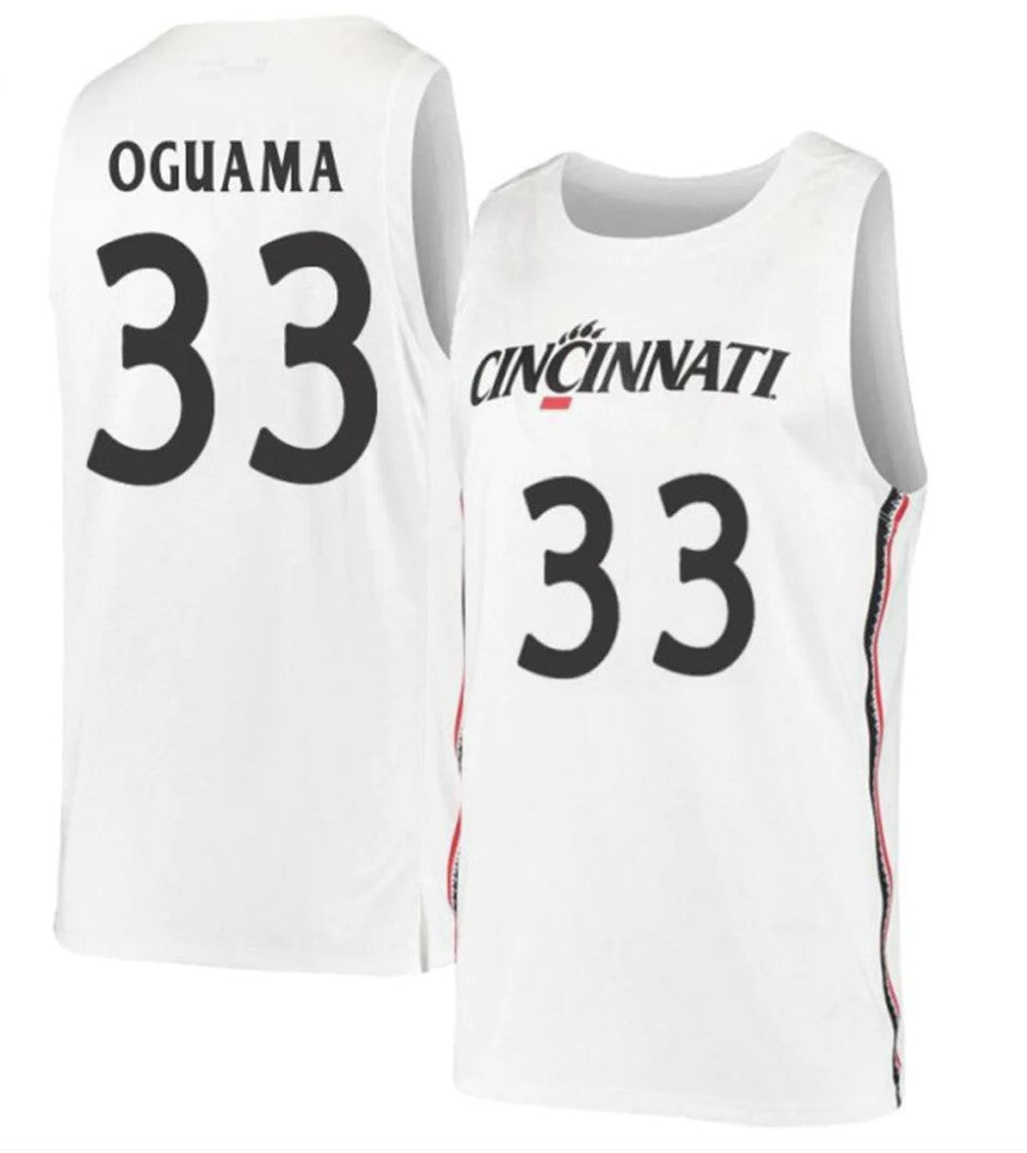 Ody Oguama Jersey Cincinnati Bearcats College Basketball White #33