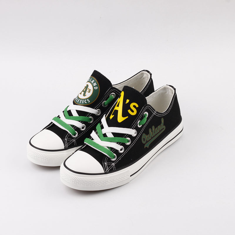 Oakland Athletics Limited Print MLB Baseball Fans Low Top Canvas Shoes Sport Sneakers T-DAC80H
