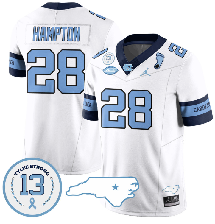 Omarion Hampton Jersey #28 North Carolina Tar Heels Vapor College Football Stitched Alternate White