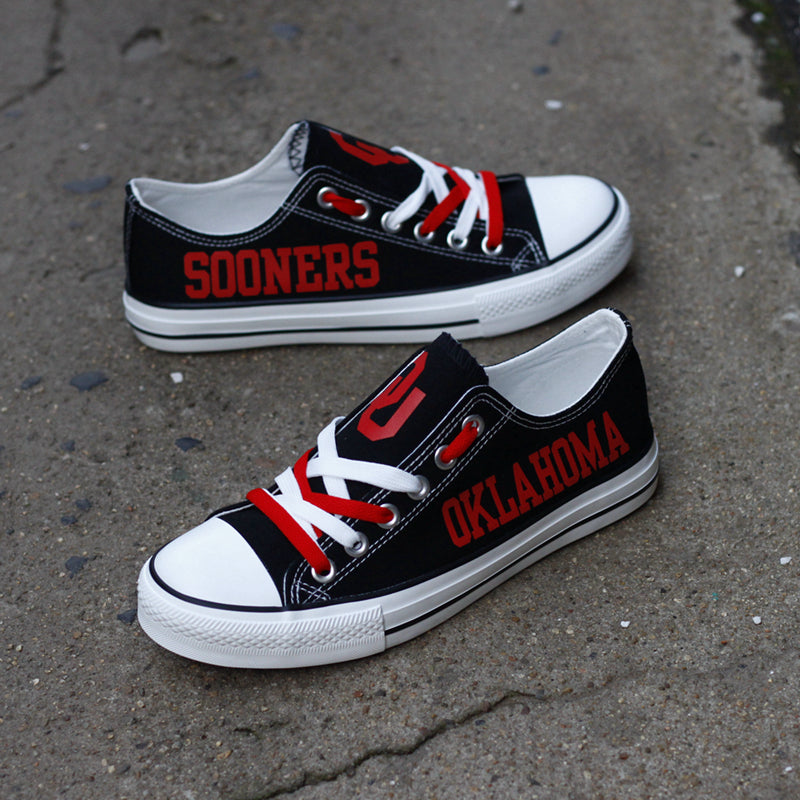 Oklahoma Sooners Limited Print NCAA College Students Low Top Canvas Shoes Sport Sneakers 1