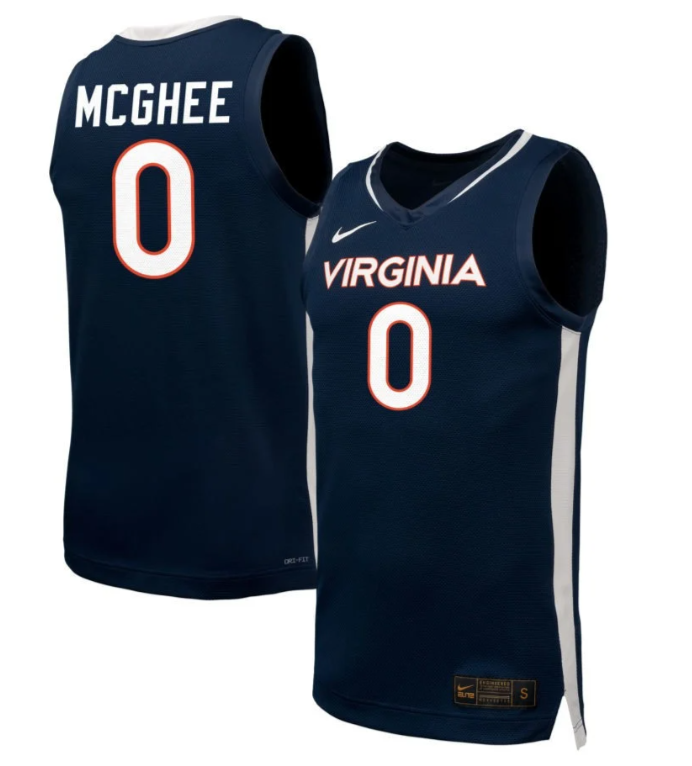 Olivia McGhee Jersey #0 Virginia Cavaliers NIL Basketball Navy