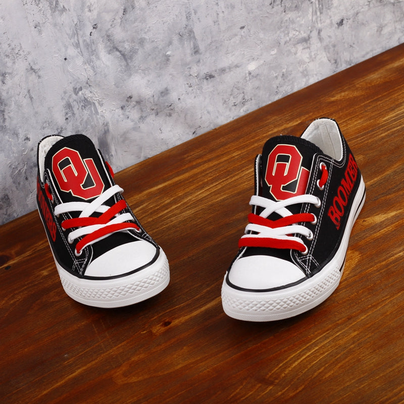 Oklahoma Sooners Limited Print NCAA College Students Low Top Canvas Shoes Sport Sneakers 2