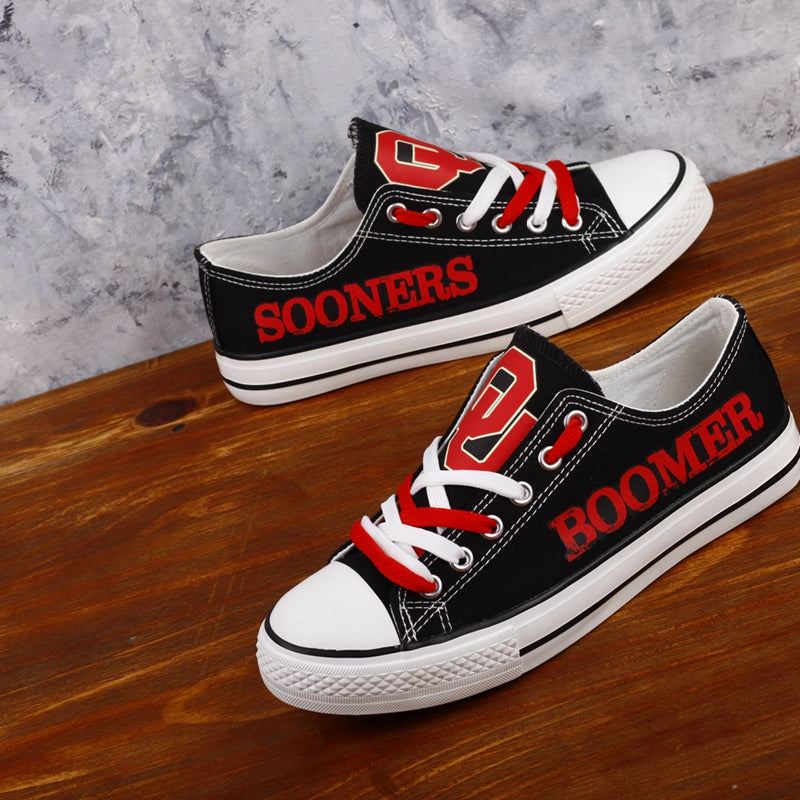 Oklahoma Sooners Limited Print NCAA College Students Low Top Canvas Shoes Sport Sneakers 2