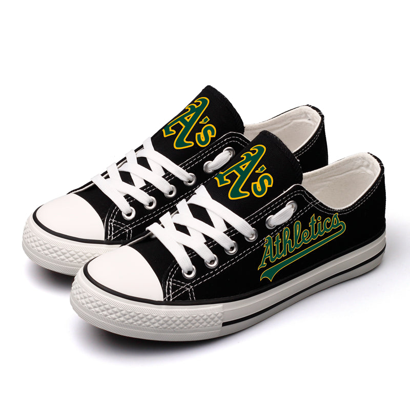 Oakland Athletics Limited Print MLB Baseball Fans Low Top Canvas Shoes Sport Sneakers T-DJ118H
