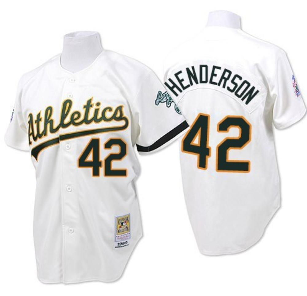 Oakland Athletics Dave Henderson White 1989 Throwback Jersey