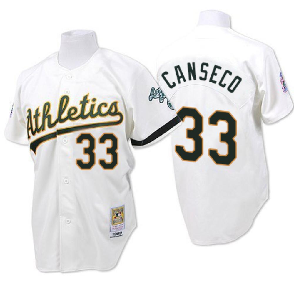 Oakland Athletics Jose Canseco White 1989 Throwback Jersey