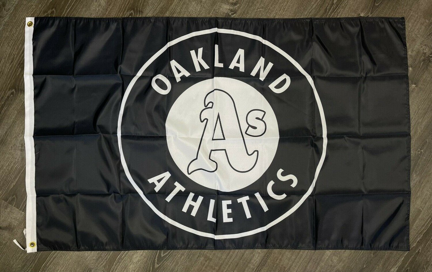 Oakland Athletics Logo Flag 3x5 ft Black White Banner Man-Cave Garage
