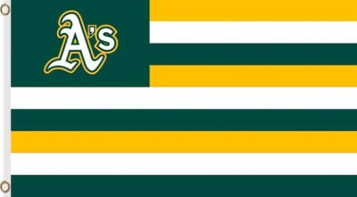 Oakland Athletics Nation Stripe Flag 3X5Ft Banner USA Polyester with Brass Grommets