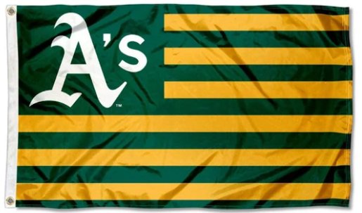 Oakland Athletics Nation US Flag 3X5Ft Banner USA Polyester with Brass Grommets