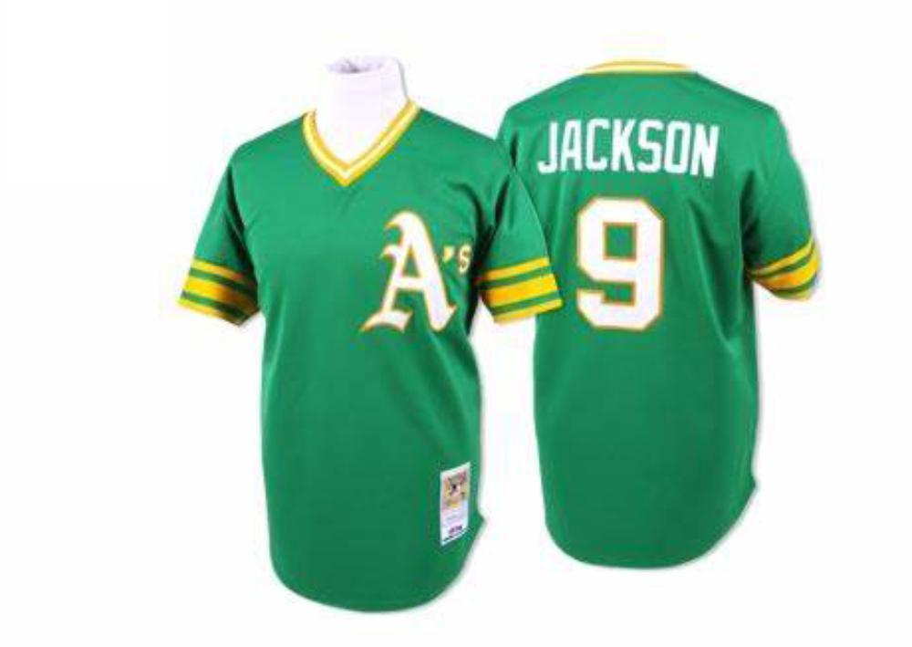 Oakland Athletics Reggie Jackson Green Throwback Pullover Jersey