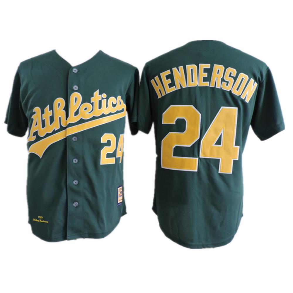 Oakland Athletics Rickey Henderson Green 1989 Throwback Jersey