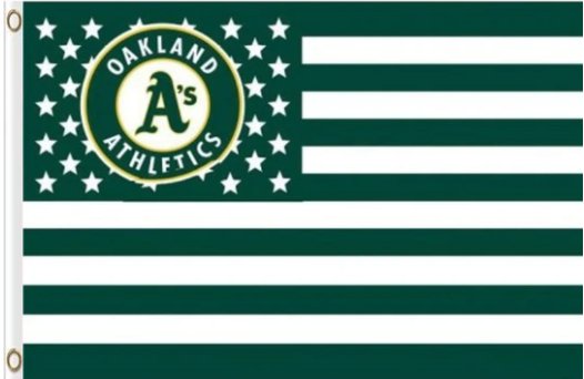 Oakland Athletics USA Stars Flag 3X5Ft Banner USA Polyester with Brass Grommets