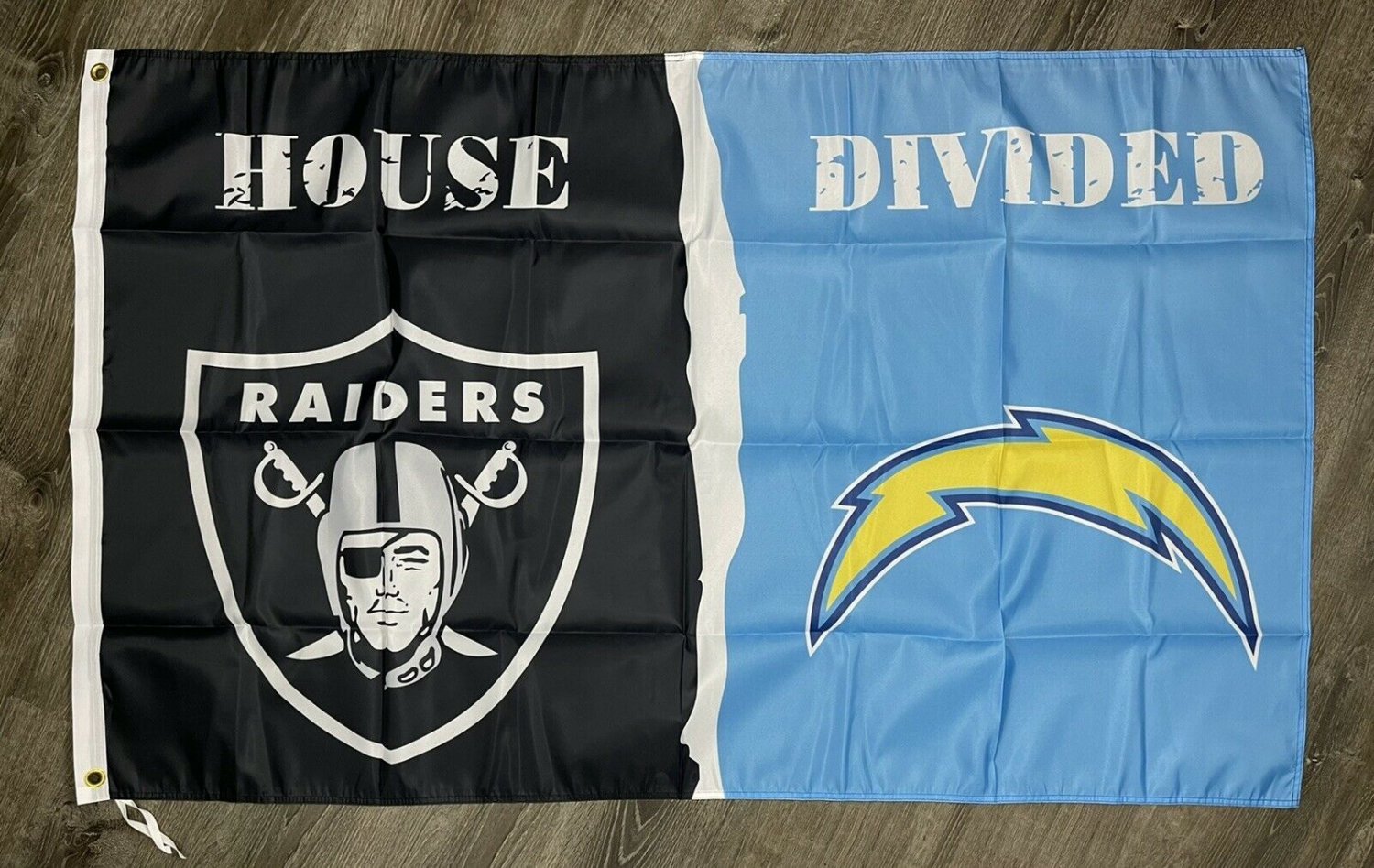 Oakland Raiders vs Los Angeles Chargers House Divided Flag 3x5 ft Banner