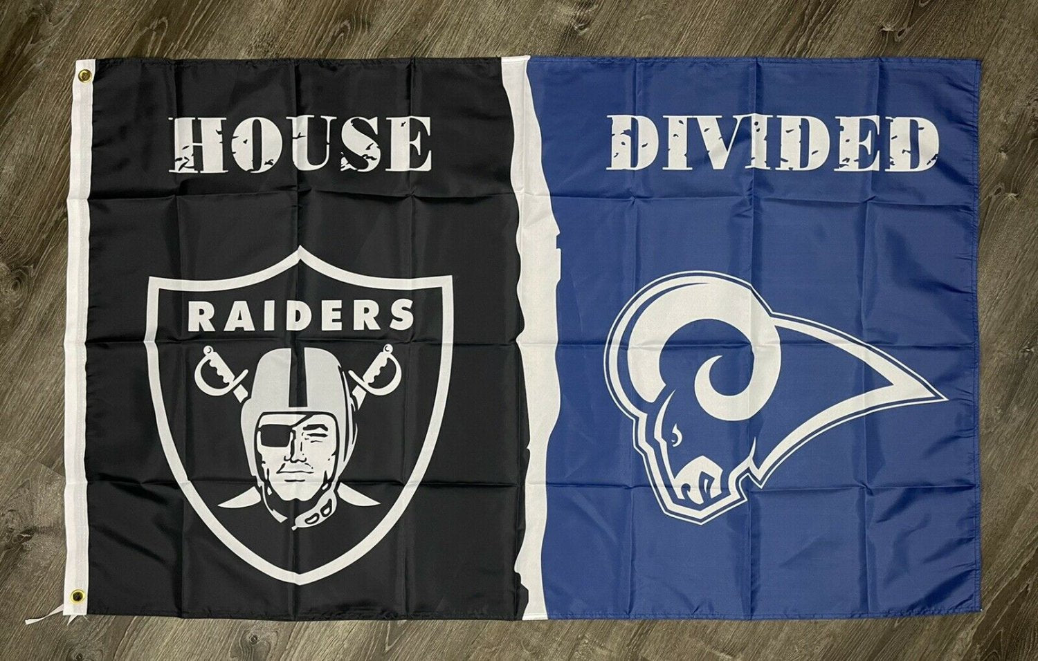 Oakland Raiders vs Los Angeles Rams House Divided Flag 3x5 ft Banner New