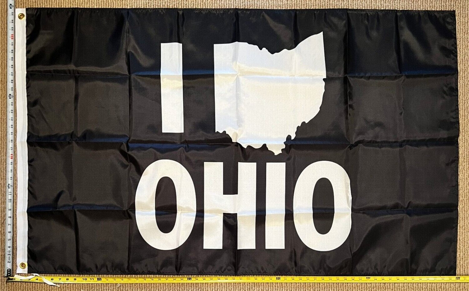 Ohio Against The World Flag I Love Ohio Bw Dorm Beer Sign USA 3x5'