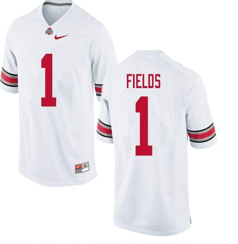 Ohio State Buckeyes #1 Justin Fields College NCAA Football Jersey White