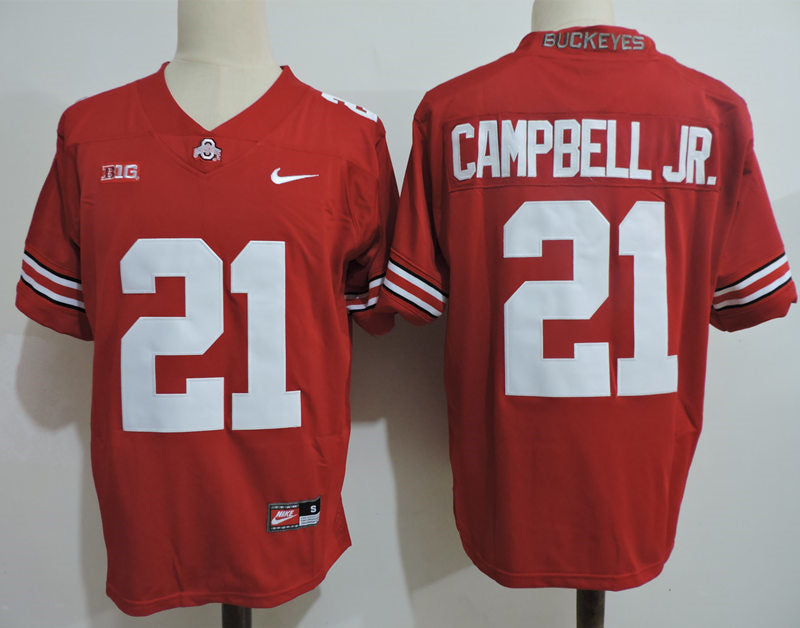 Ohio State Buckeyes #21 Campbell Jr College Football Jersey Red