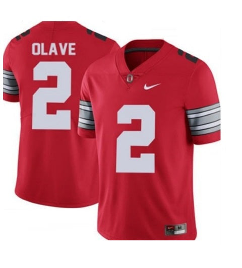 Ohio State Buckeyes #2 Chris Olave NCAA Football Red Jersey