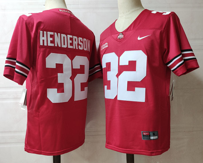 Ohio State Buckeyes #32 Henderson NCAA Football Jersey Red