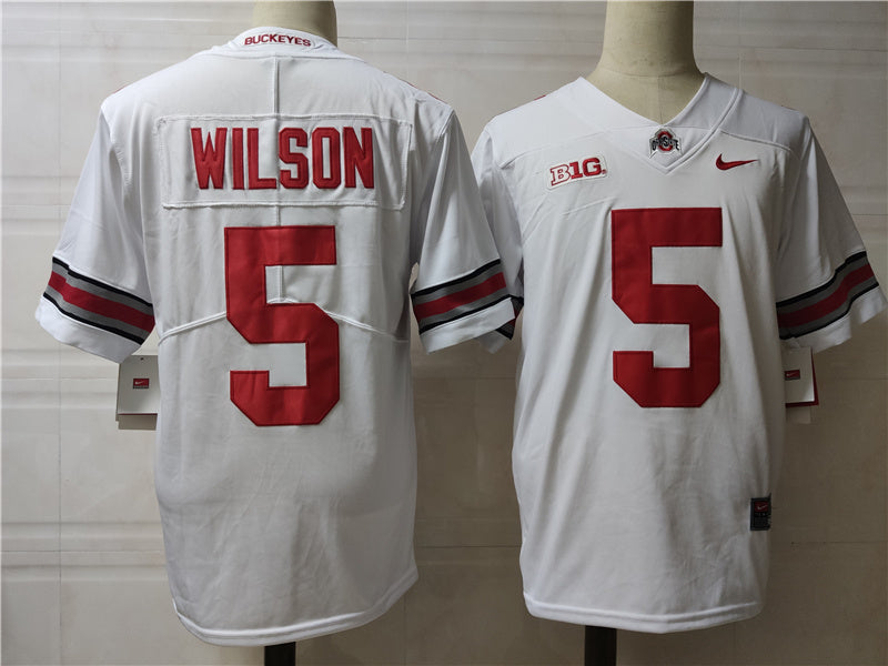 Ohio State Buckeyes #5 Wilson College Football Jersey White