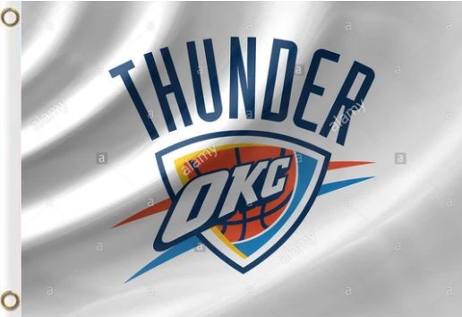 Oklahoma City Thunder White Flag 3X5Ft Polyester Banner USA Digital Print