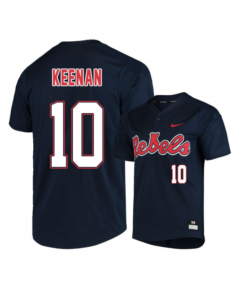 Ole Miss Rebels 10 Tyler Keenan Black College Baseball Jersey