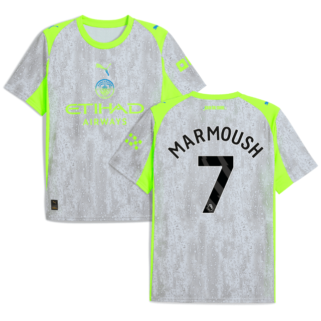 Omar Marmoush 7 Manchester City 2025-26 Third Men Jersey – Gray