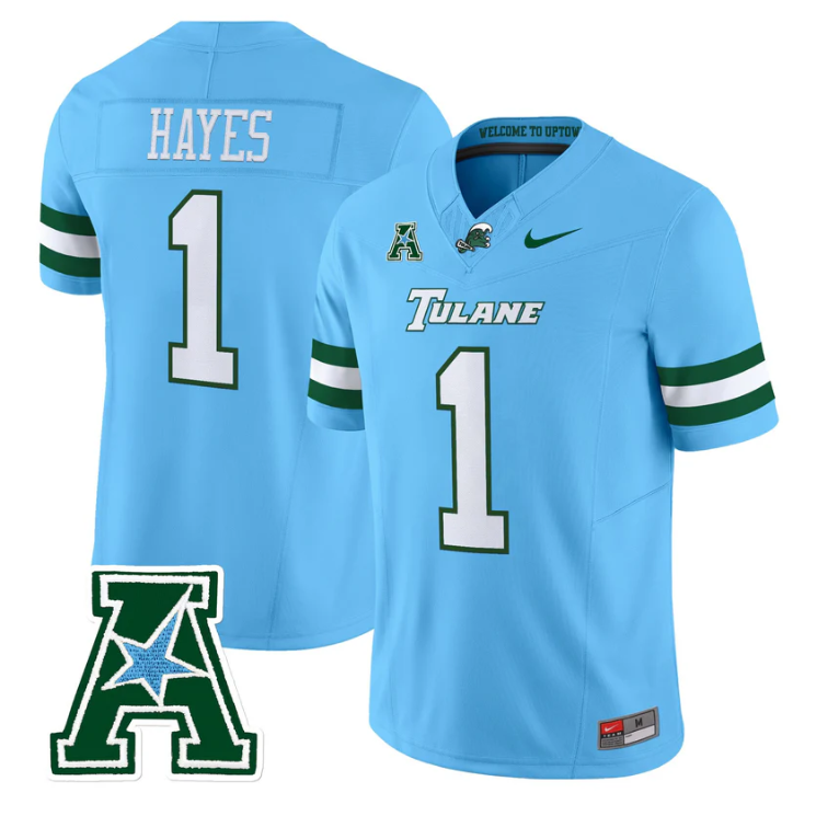 Omari Hayes Jersey #1 Tulane Green Wave 2025 Vapor Limited Stitched