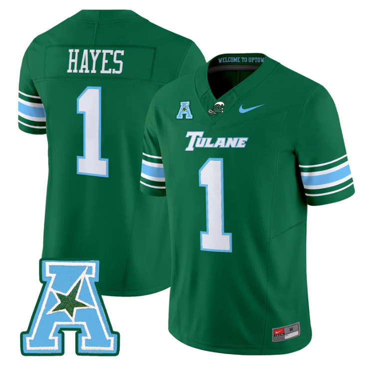 Omari Hayes Jersey #1 Tulane Green Wave 2025 Vapor Limited Stitched