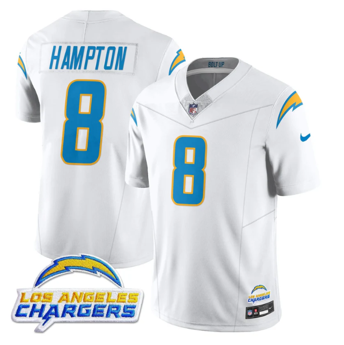 Omarion Hampton Jersey #8 Alternate 2025 Vapor Limited All Stitched White